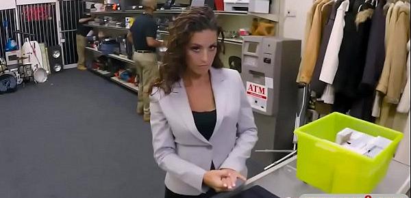  Curly haired babe pounded by pawn dude at the pawnshop